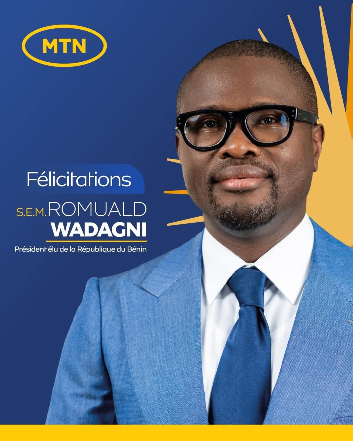 Élection Présidentielle au Bénin : MTN Bénin Salue la Victoire du Duo Romuald Wadagni et Mariam Chabi Talata